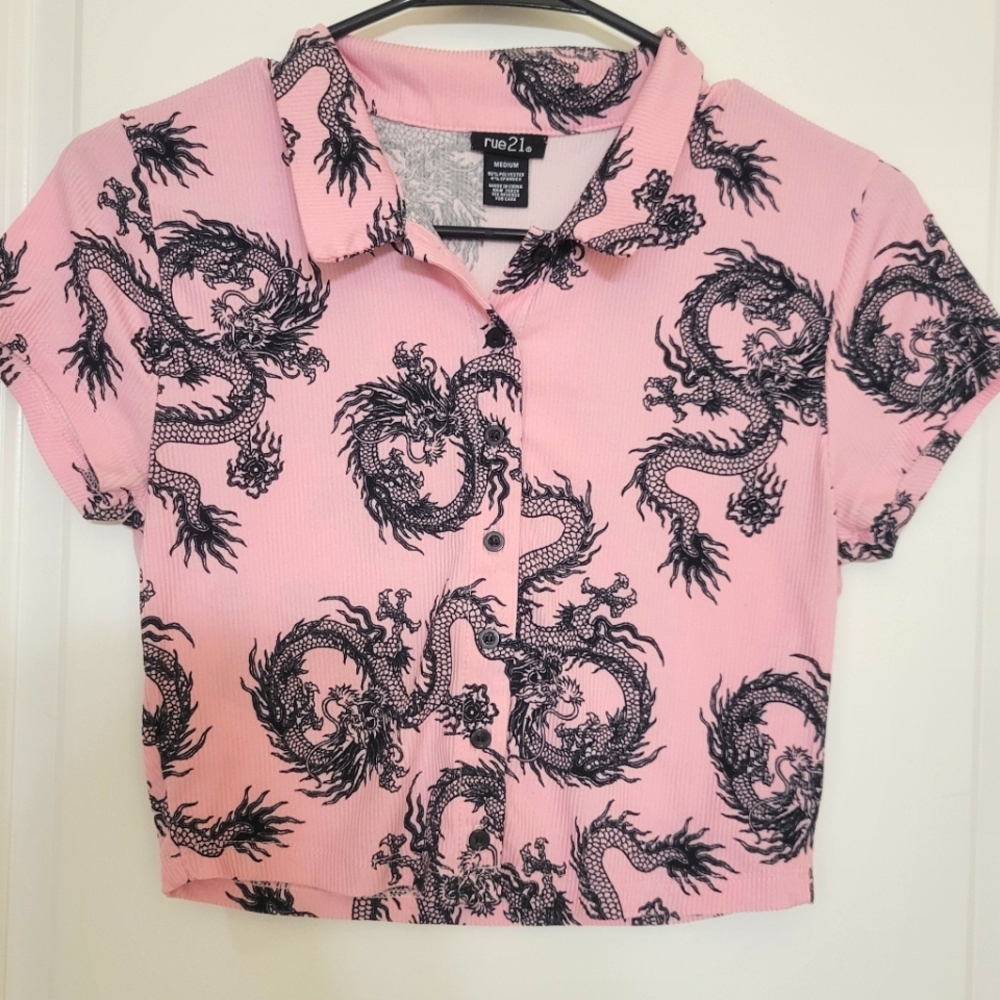 Pink Dragon Crop Top
